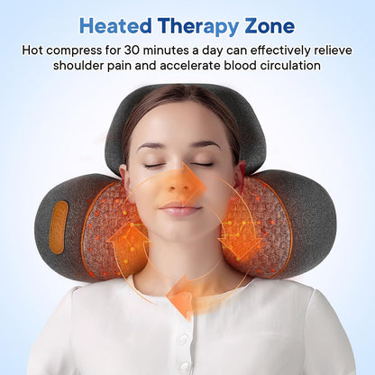 3-in-1 Heated Neck Massager Pillow – Vibration & Traction