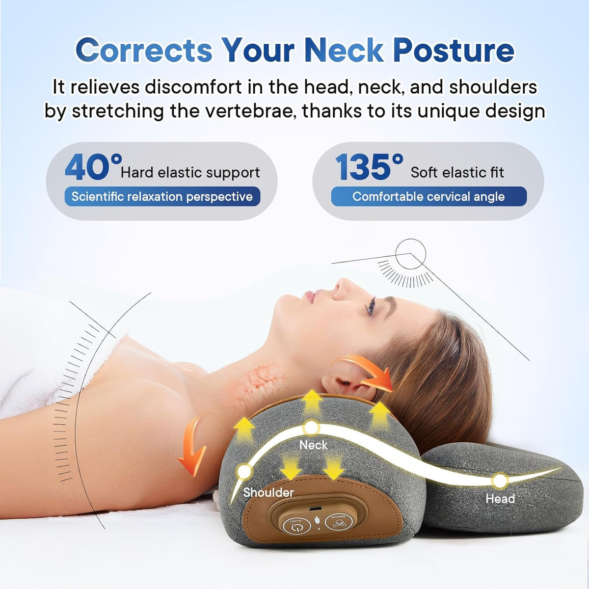 3-in-1 Heated Neck Massager Pillow – Vibration & Traction