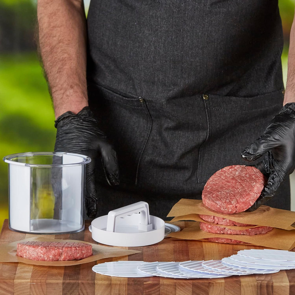 Hamburger Press Patty Maker With Freezer Storage Set